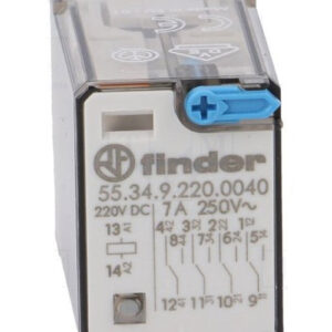 Finder 55.34.9.220.0040 4CO 7A 220V DC Minyatür Genel Amaçlı Röle